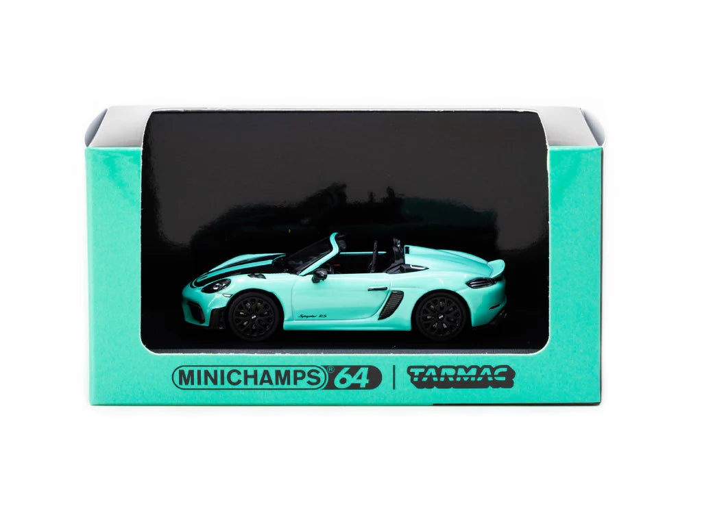 Tarmac Works x Minichamps 1:64 Porsche 718 Spyder RS Mint Green