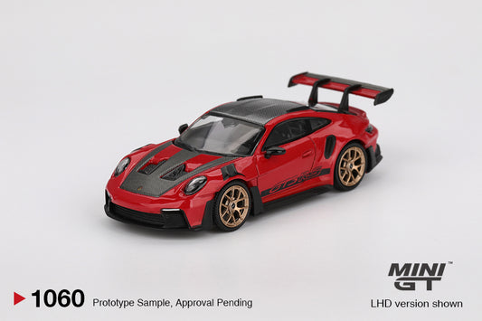 Mini GT 1:64 Porsche 911 (992) GT3 RS Weissach Package Guards Red #1060 (RHD)