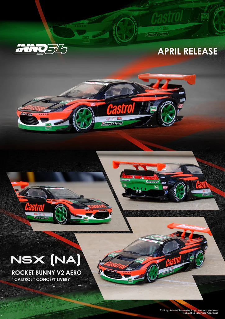 Inno64 Honda NSX na1 Rocket Bunny V2 Aero *castrol* Concept Livery