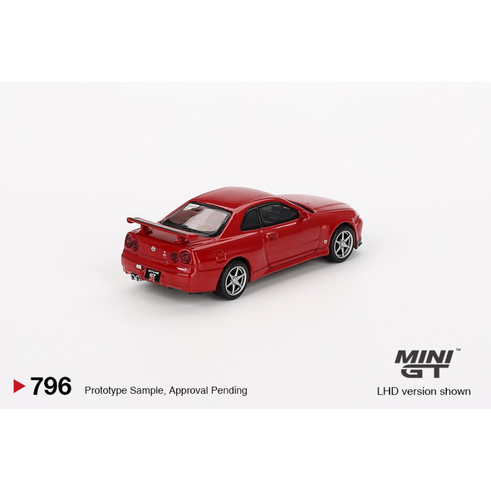 Mini GT Nissan Skyline GT-R (R34) V-Spec Active Red 1:64 MGT00796-BL