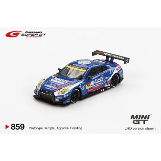 Mini GT 1:64 Nissan GT-R NISMO GT3 #56 " REALIZE NISSAN MECHANIC CHALLENGE GT-R" 2023 SUPER GT SERIES in Blister Packaging (MGT00859-BL)