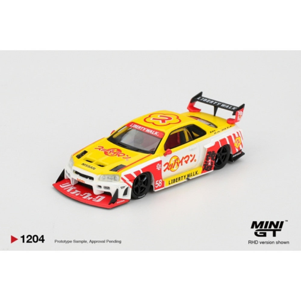 Mini GT 1:64 Nissan LB-ER34 Super Silhouette Skyline Suppaiman Okinawa #1204