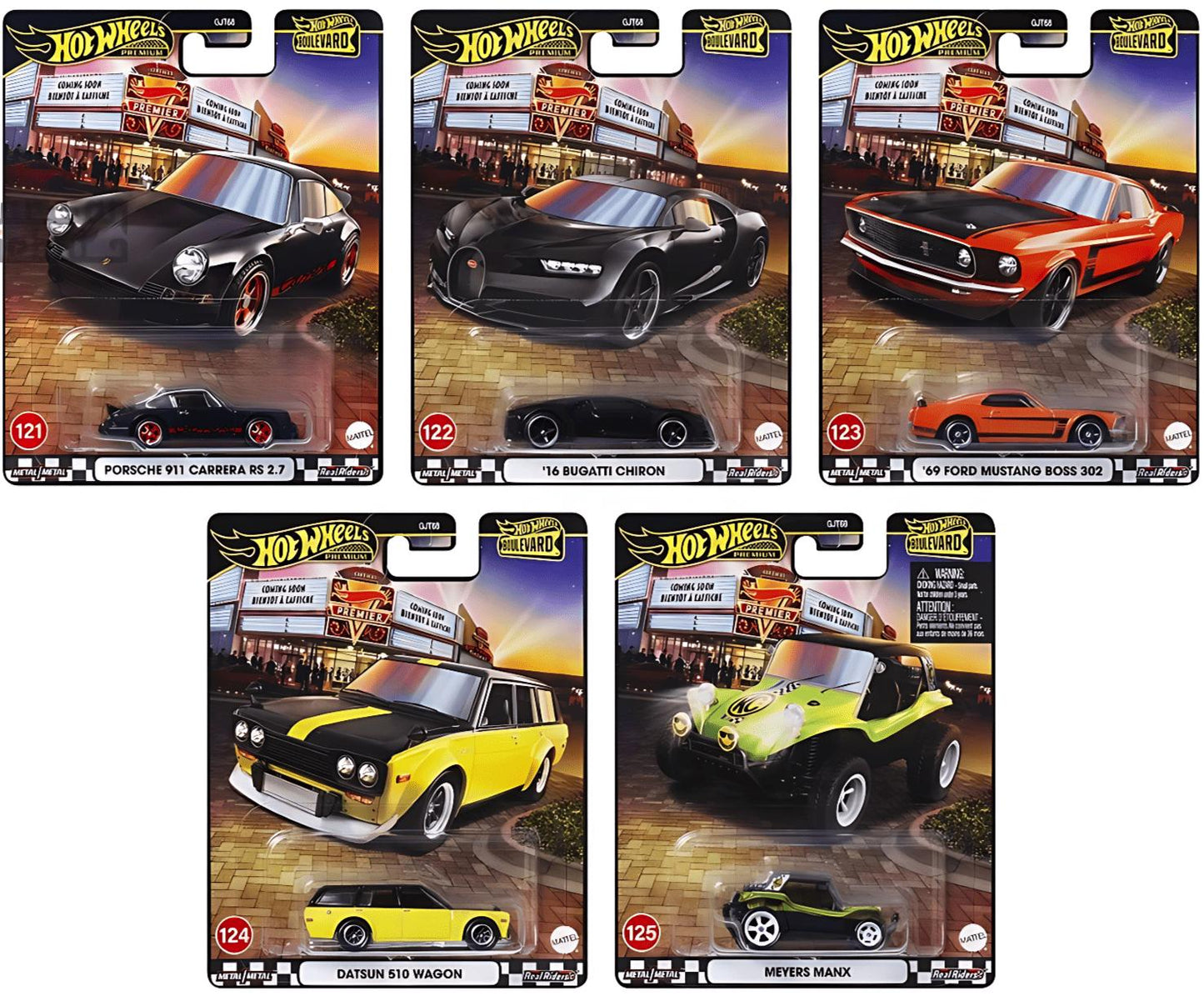 Hot Wheels Premium 2025 Boulevard #121-125 Set of 5 Cars GJT68-978B 1:64