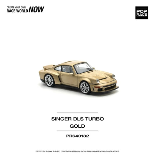 Pop Race 1:64 Porsche Singer DLS Turbo (Road) Gold #0132