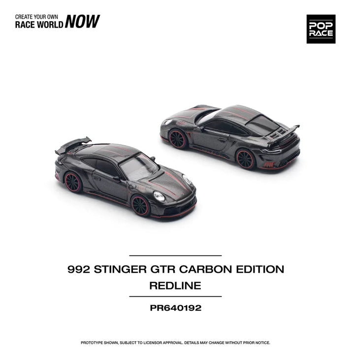 Pop Race 1:64 992 Stinger GTR TopCar Design Carbon Edition Red Line PR640192