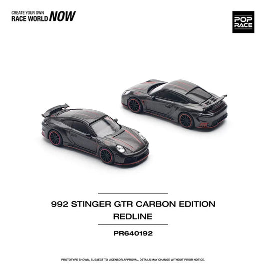 Pop Race 1:64 992 Stinger GTR TopCar Design Carbon Edition Red Line PR640192