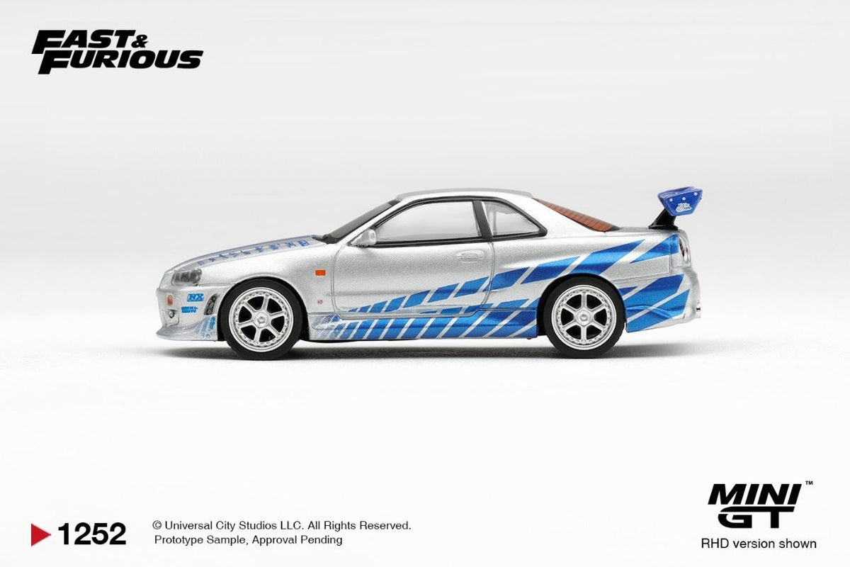 Mini GT 1:64 Nissan Skyline GT-R C-West "2 Fast 2 Furious" Brian O'Conner *Blister Packaging* #1252