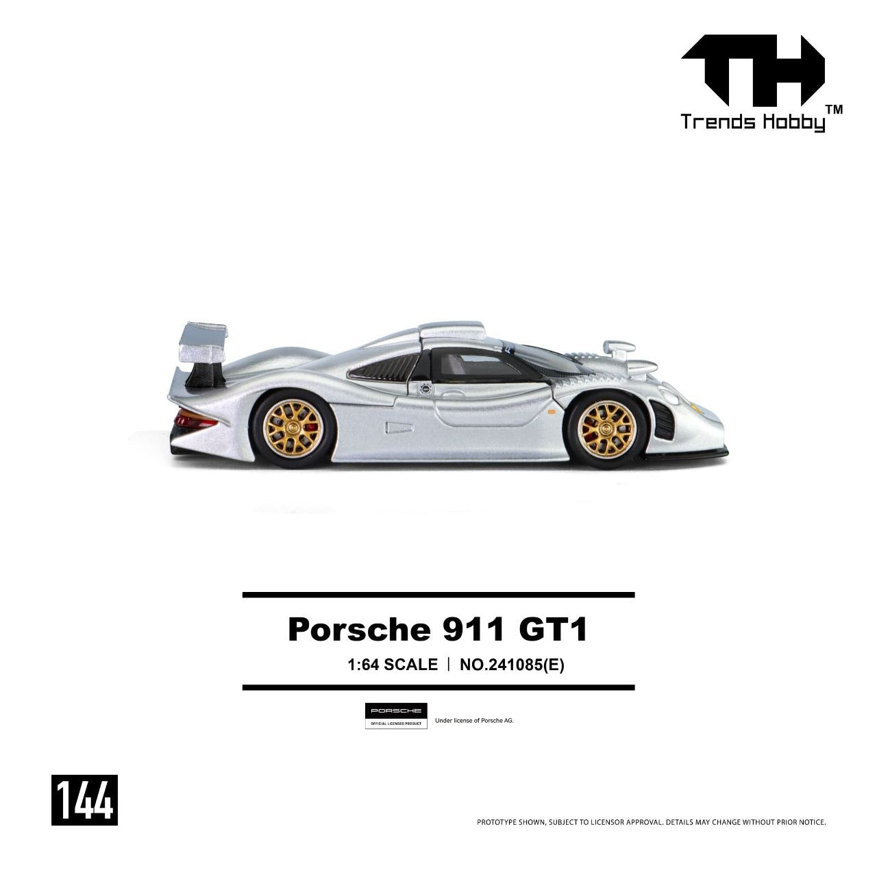 Trends Hobby 1:64 Porsche 911 GT1 Silver