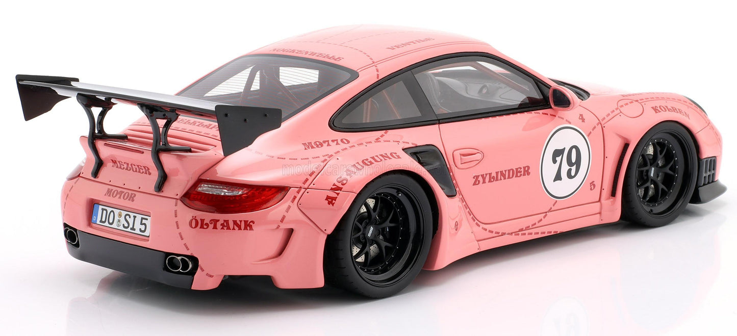 Werk83 1:18 Porsche 911 (997) Turbo S LBWK Sidney Hoffmann *Die Sau* #79 Pink