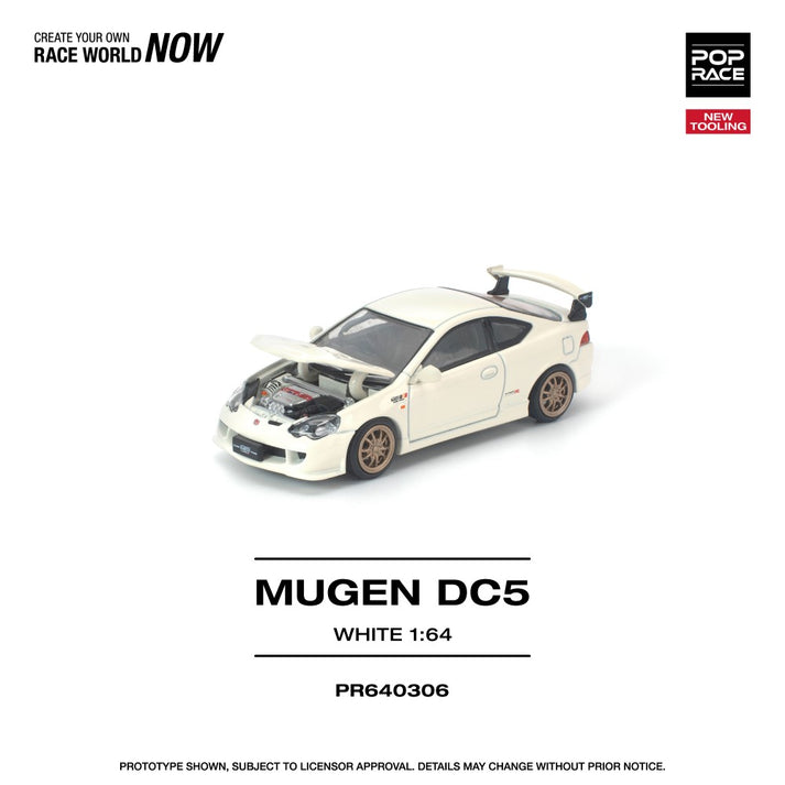 Pop Race 1:64 Honda DC5 Mugen White NEW TOOLING PR640306