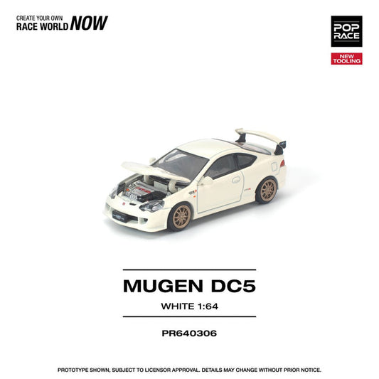 Pop Race 1:64 Honda DC5 Mugen White NEW TOOLING PR640306