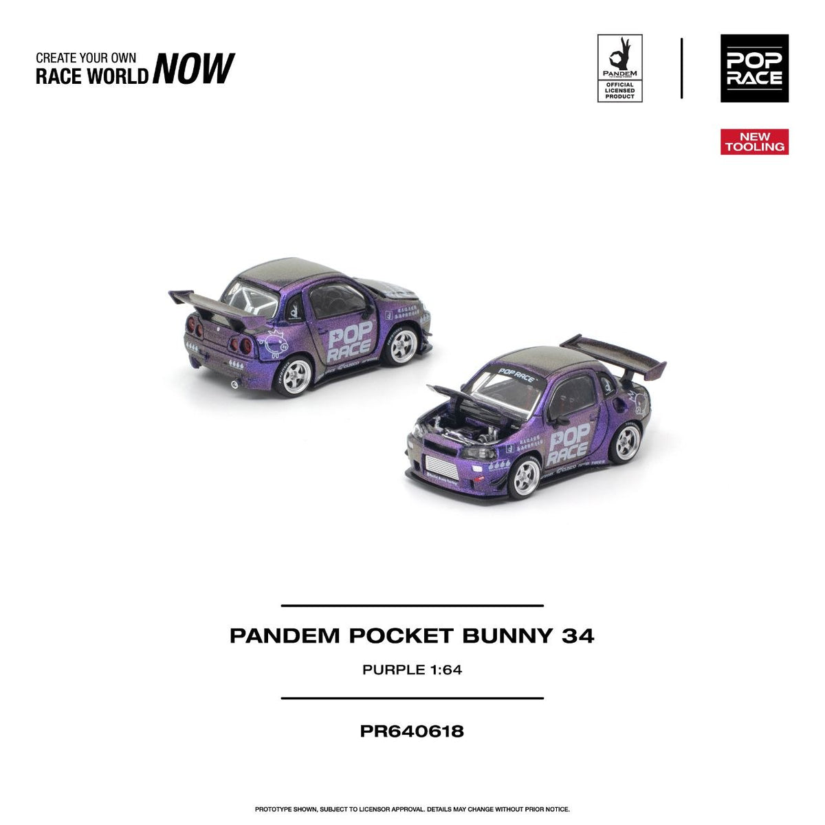 Pop Race 1:64 Pandem Pocket Bunny 34 Purple PR640618