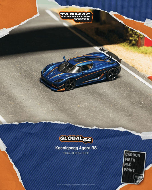 Tarmac Works 1:64 Koenigsegg Agera RS Dark Blue Carbon Fiber