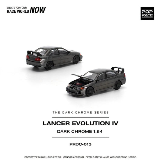 Pop Race 1:64 Lancer Evolution IV Dark Chrome Series PRDC-013