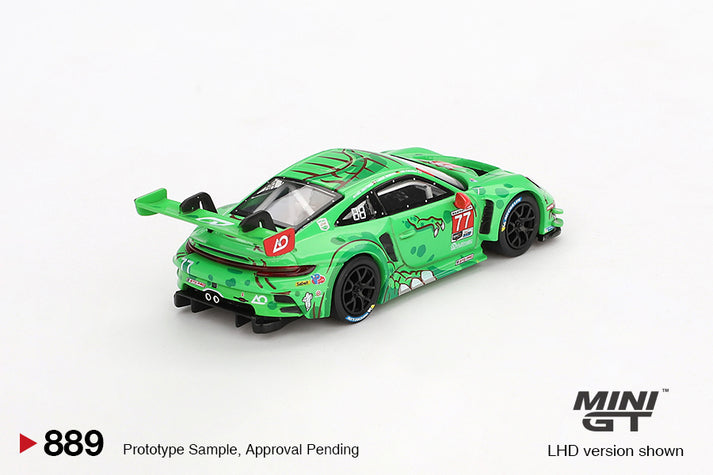 Mini GT 1:64 Porsche 911 GT3 R #77 2024 IMSA Daytona 24 Hrs GTD Pro 2nd Place AO Racing #888