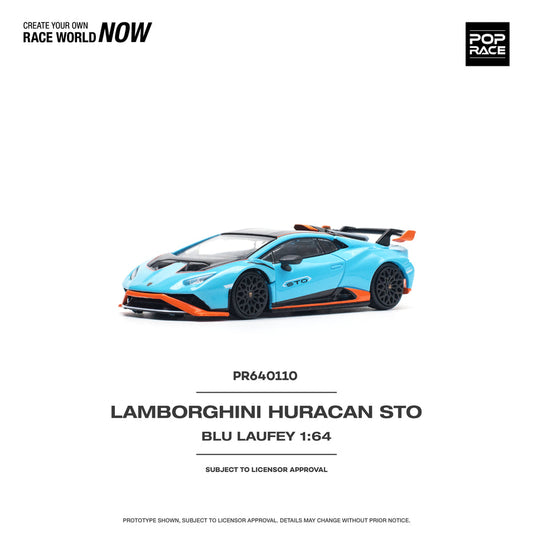 Pop Race 1:64 Lamborghini Huracan Sto Blu Laufey/Arancio XANTO