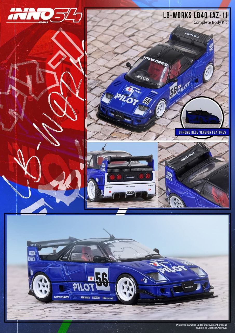 Inno64 Mazda AZ-1 Liberty Walk LB40 *Pilot* Blue