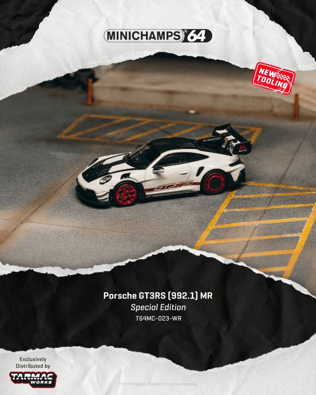 Tarmac Works 1:64 2026 Porsche GT3RS (992.1) MR White/Red Special Edition
