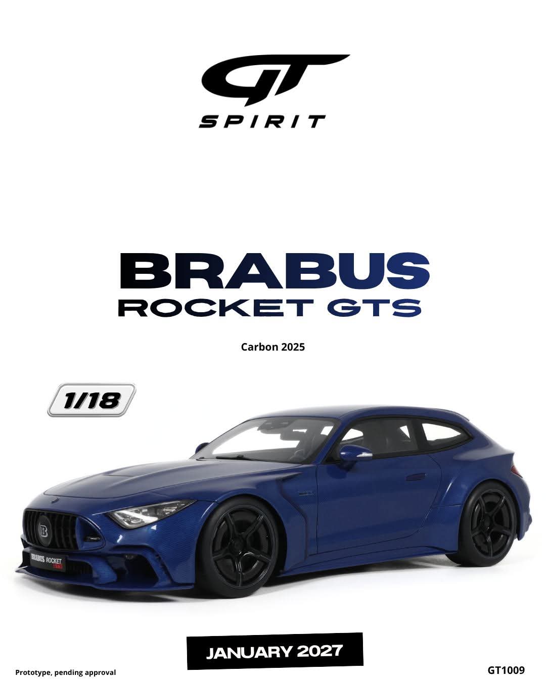 GT Spirit 1:18 2025 Brabus Rocket GTS *Resin Series* Carbon Blue