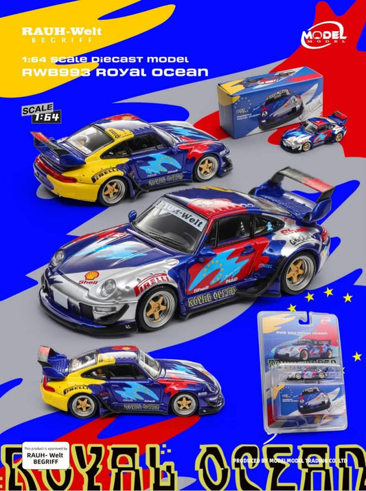 ModelModel 1:64 RWB 993 GT Wing Royal Ocean Livery (MM64-RWB993-016) *Blister Packaging*