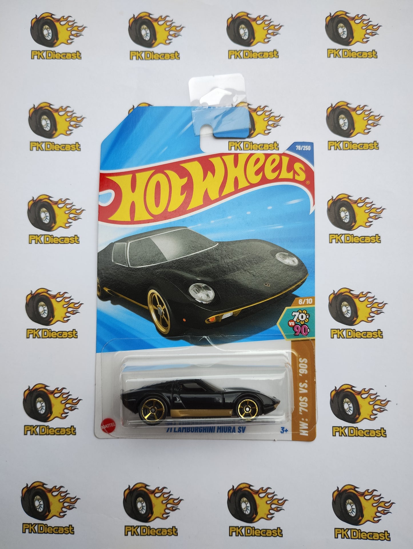 Hot Wheels 2025 '71 Lamborghini Miura SV Black Long Card