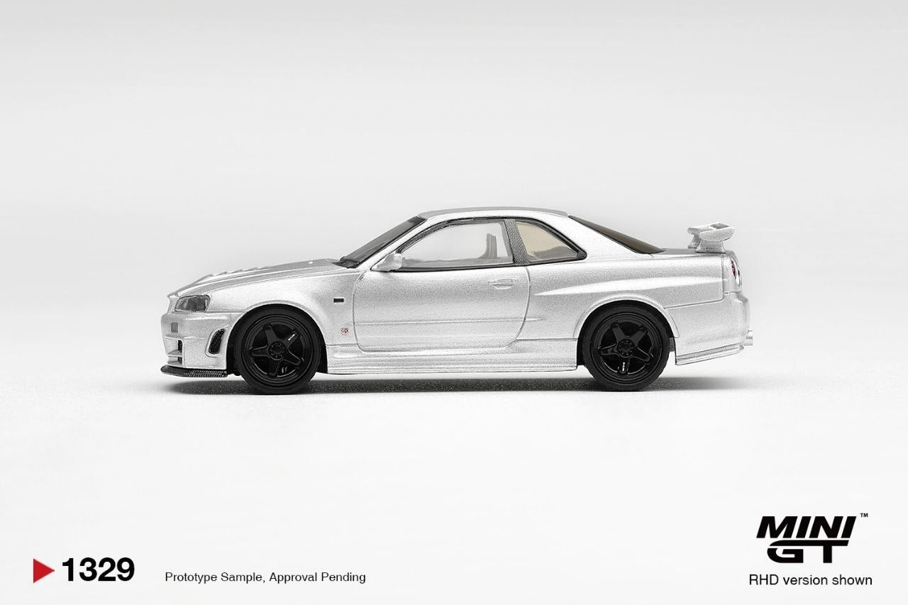 Mini GT 1:64 Nissan NISMO R34GT-R Z-tune Z-Tune Silver (RHD) #1329