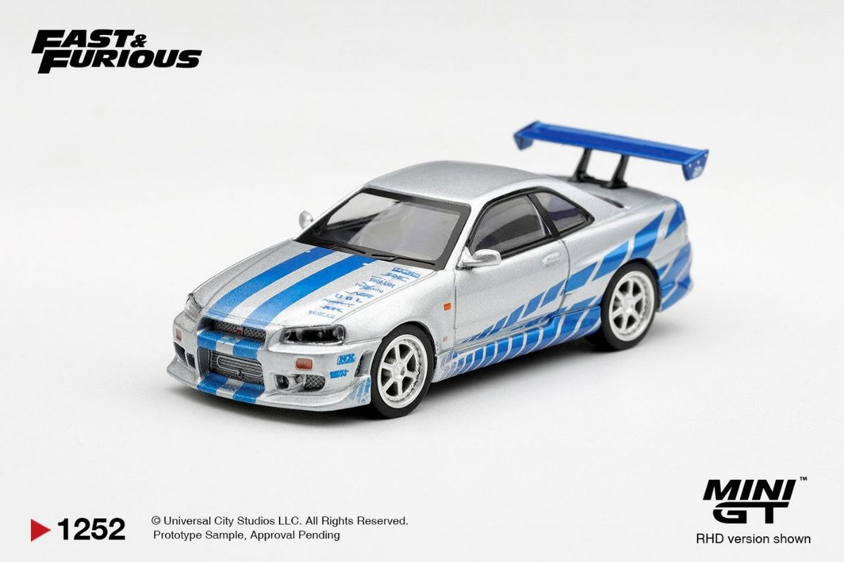 Mini GT 1:64 Nissan Skyline GT-R C-West "2 Fast 2 Furious" Brian O'Conner *Blister Packaging* #1252