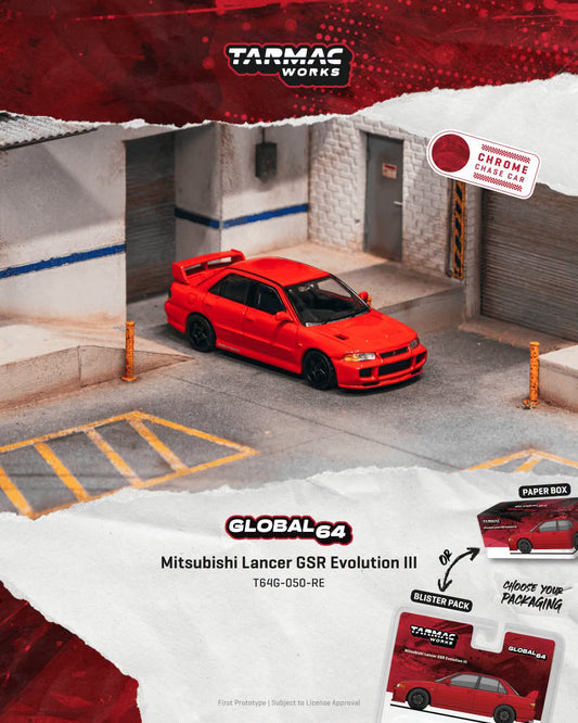 Tarmac Works 1:64 1995 Mitsubishi Lancer GSR Evo III Red