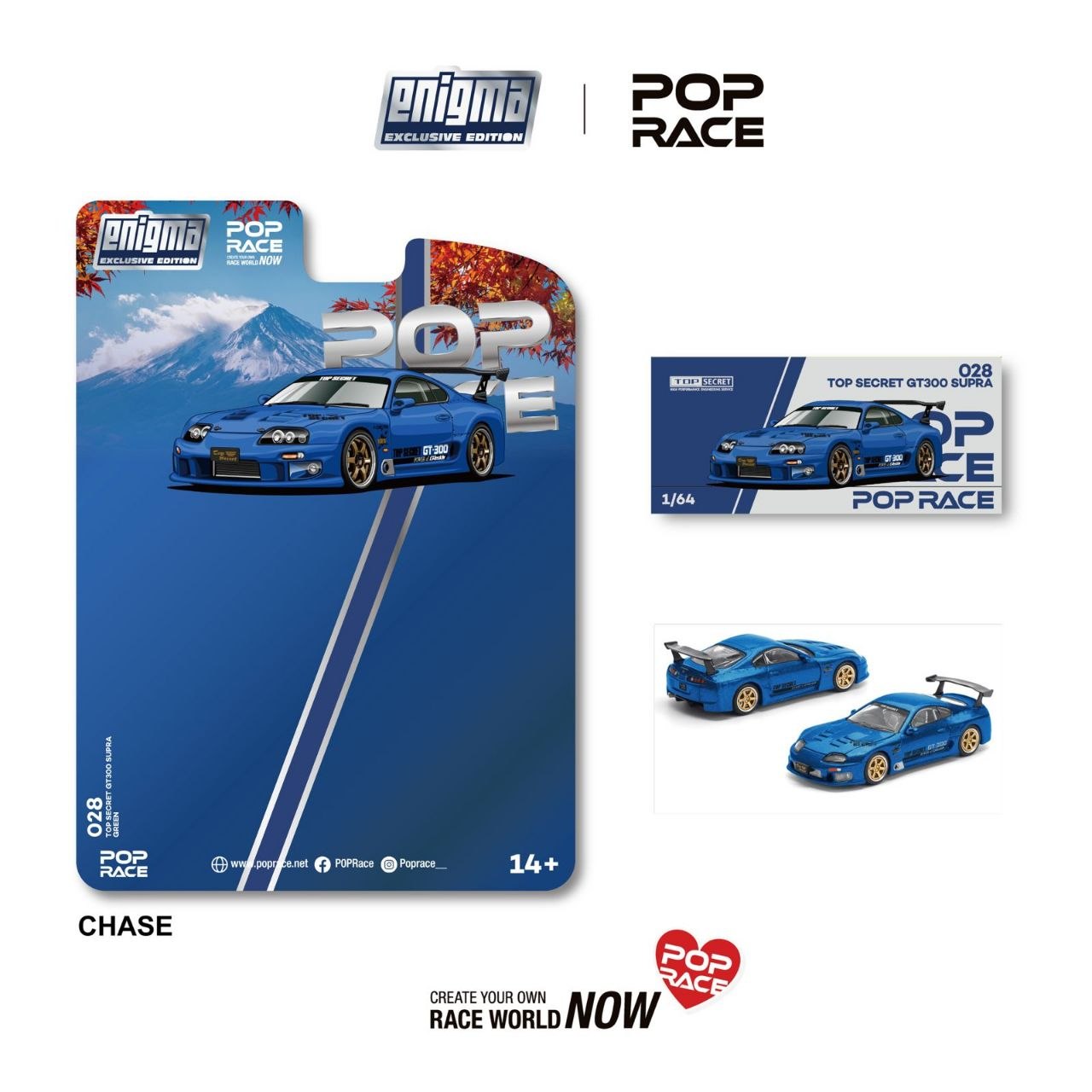 Pop Race 1:64 Top Secret Supra GT500 (A80) Blue *Enigma Exclusive*