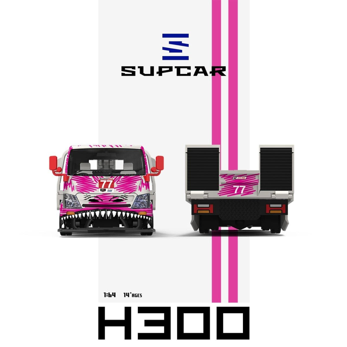 Supcar 1:64 Diecast H300 Tow Truck
White/Pink Livery