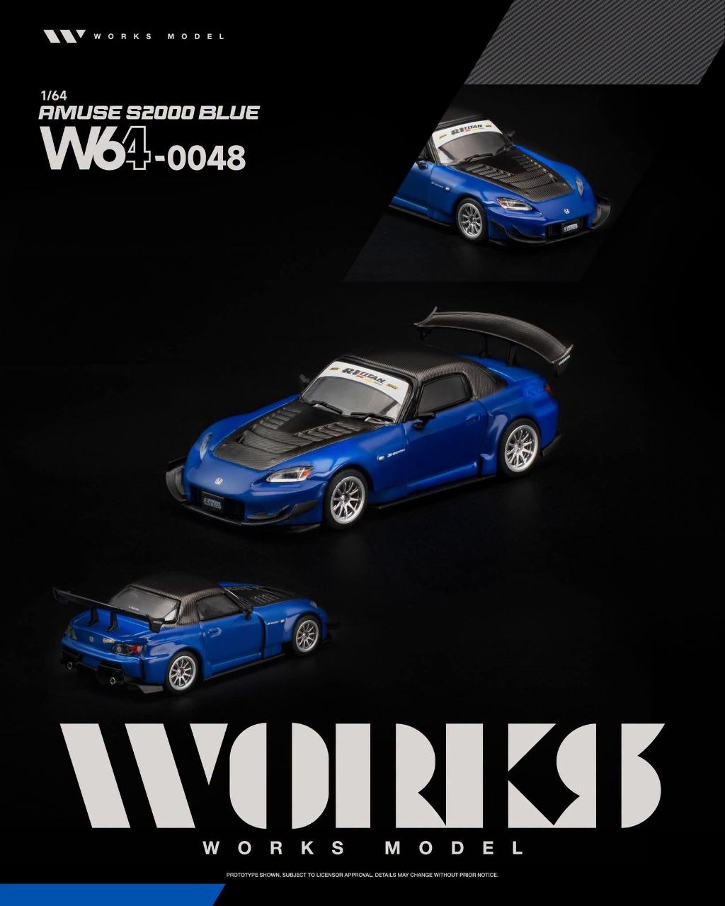 Works Model 1:64 Amuse S2000 GT1 Turbo Blue