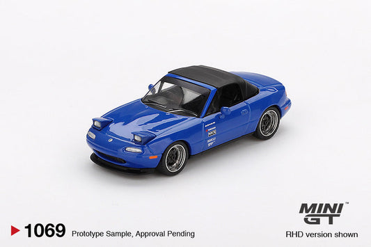 Mini GT 1:64 Mazda Miata MX-5 (NA) Tuned Version Dark Blue (RHD) #1069