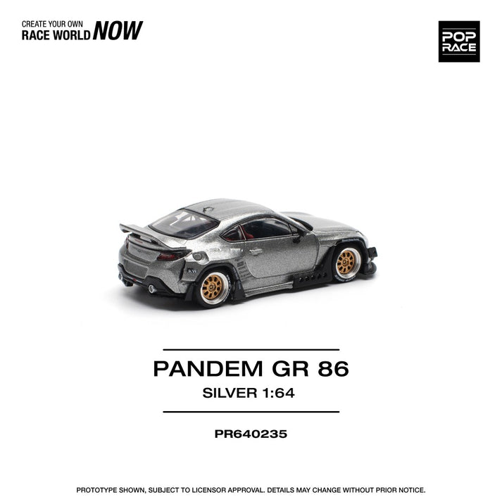 Pop Race 1:64 PANDEM GR86 SILVER (NEW TOOLING) PR640235