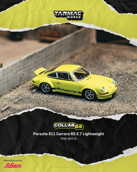 Tarmac Works 1:64 Porsche 911 (911) Carrera RS 2.7 Lightweight Yellow