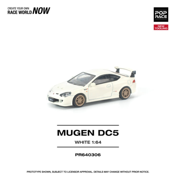 Pop Race 1:64 Honda DC5 Mugen White NEW TOOLING PR640306