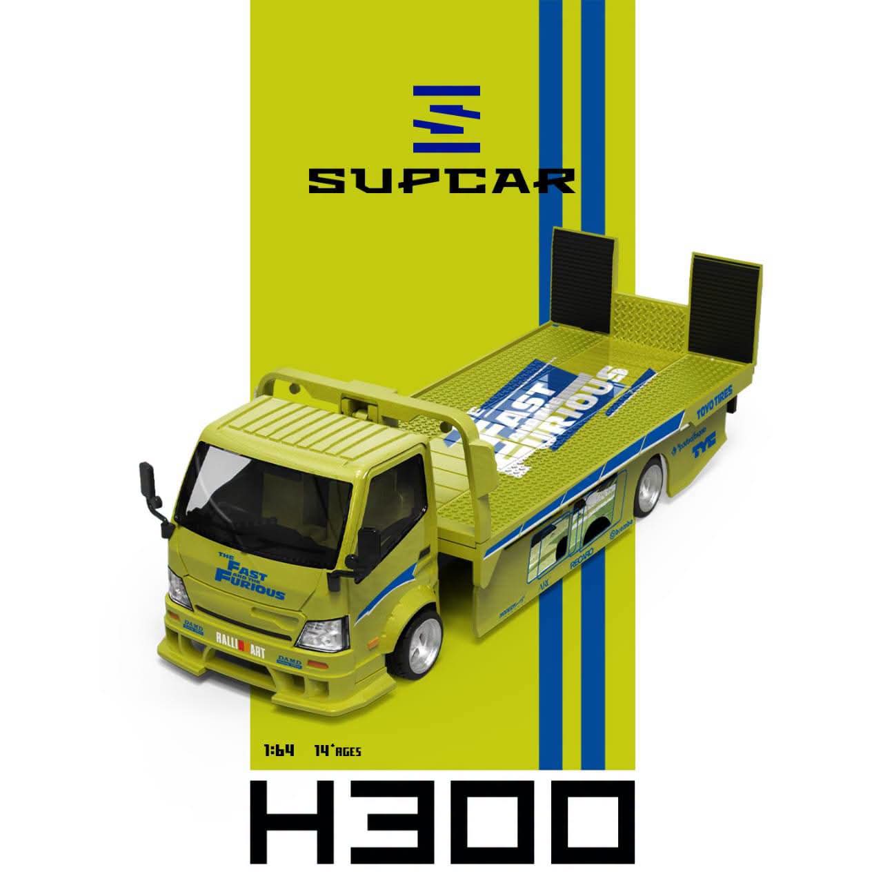 Supcar 1:64 Diecast H300 Tow Truck F&F Green Livery