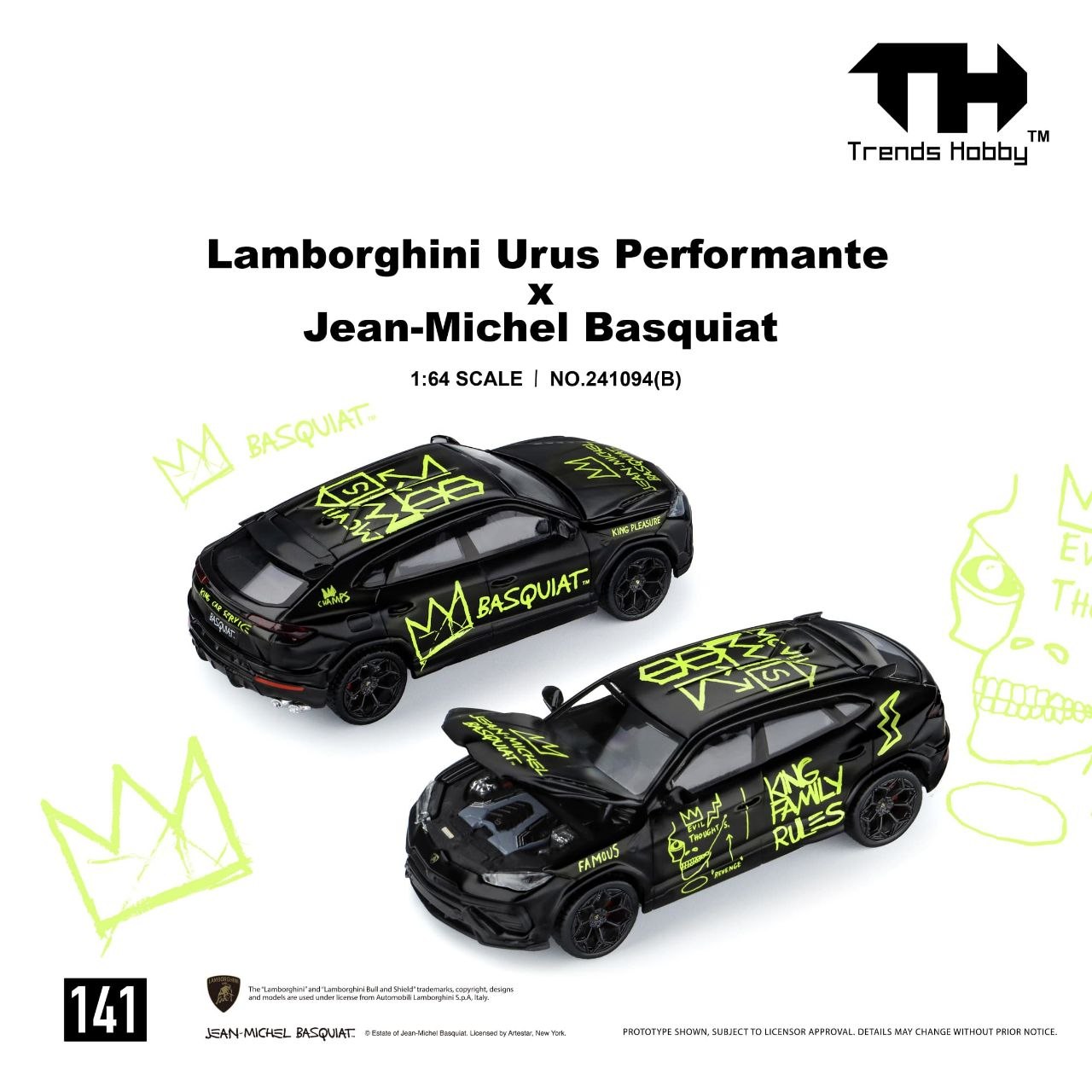 Trends Hobby 1:64 Lamborghini Urus Performance x Jean-Michel Basquiat Black/Green