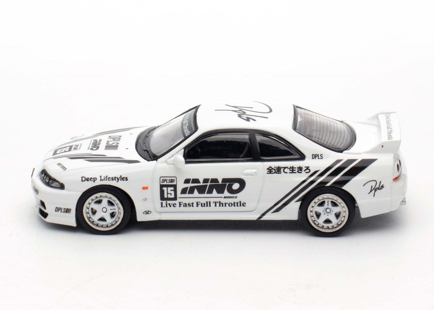 Inno64 x DPLS 1:64 Nissan Skyline GT-R (R33) White/Black