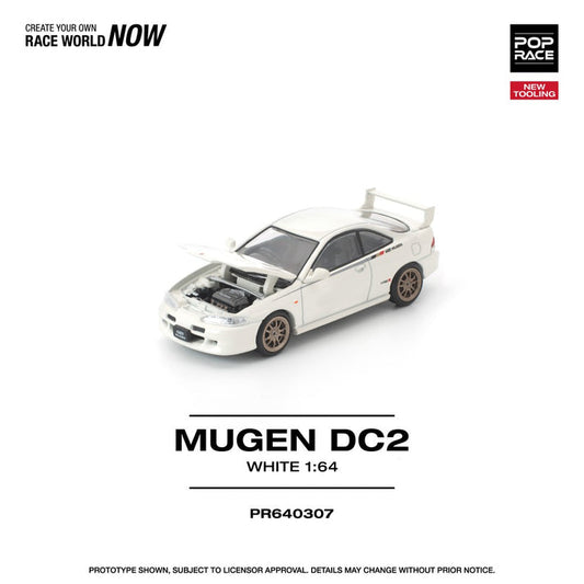 Pop Race 1:64 Mugen DC2 White NEW TOOLING PR640307