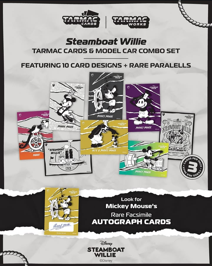 Tarmac Works 1:64 Toyota Sprinter Trueno AE86 Widebody by Jon Sibal *Mickey & Friends Steamboat Willie* White/Black
