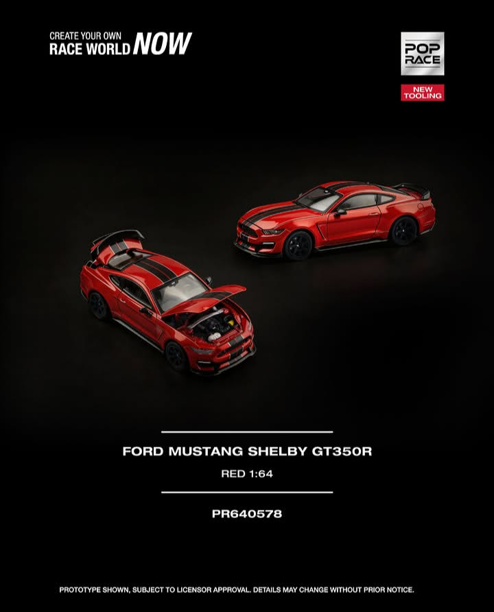 Pop Race 1:64 Ford Mustang Shelby GT350R Race Red