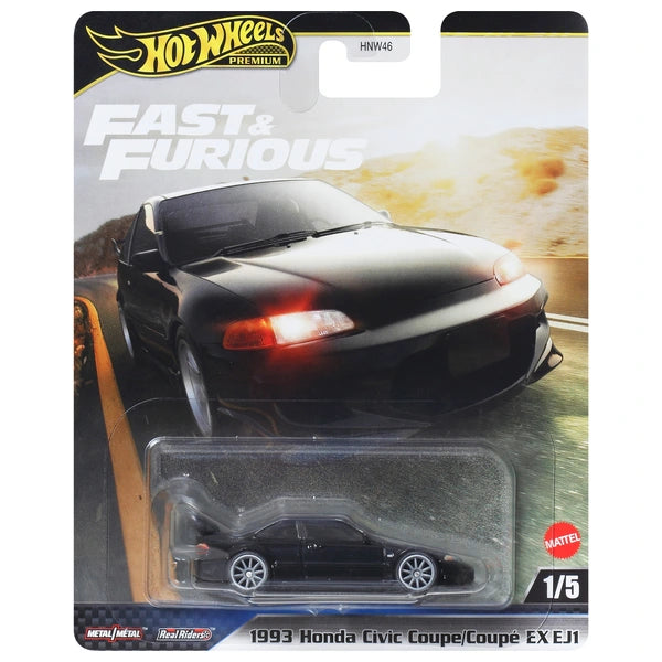 Hot Wheels 1:64 Fast & Furious 1993 Honda Civic Coupe EX EJ1 Premium 1/5