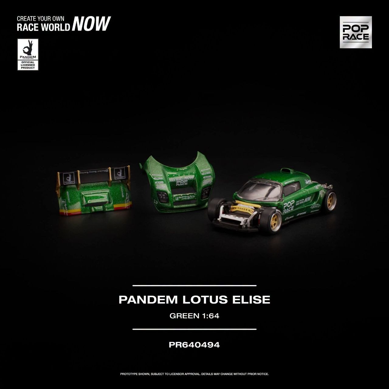 Pop Race 1:64 PANDEM LOTUS ELISE GREEN #0494