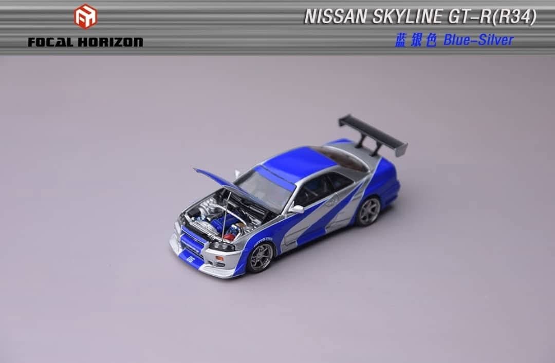 Focal Horizon 1:64 Diecast Nissan Skyline GT-R R34 C-West Customized NFS Livery