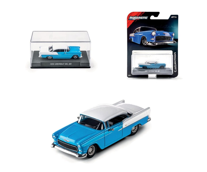 Majorette 1:64 1955 Chevrolet Bel Air Blue/White Collection Deluxe