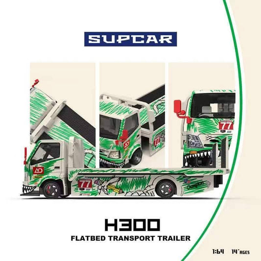 Supcar 1:64 Diecast H300 Tow Truck White/Green Livery
