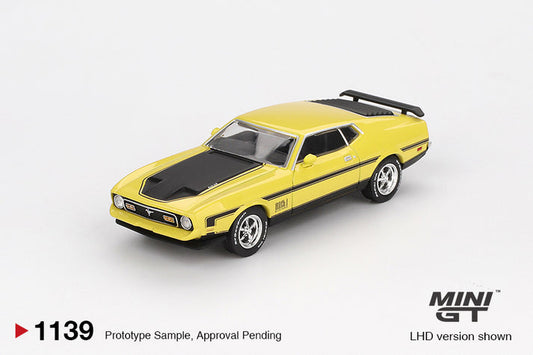 Mini GT 1:64 Ford Mustang MACH1 Grabber Yellow LHD #1139
