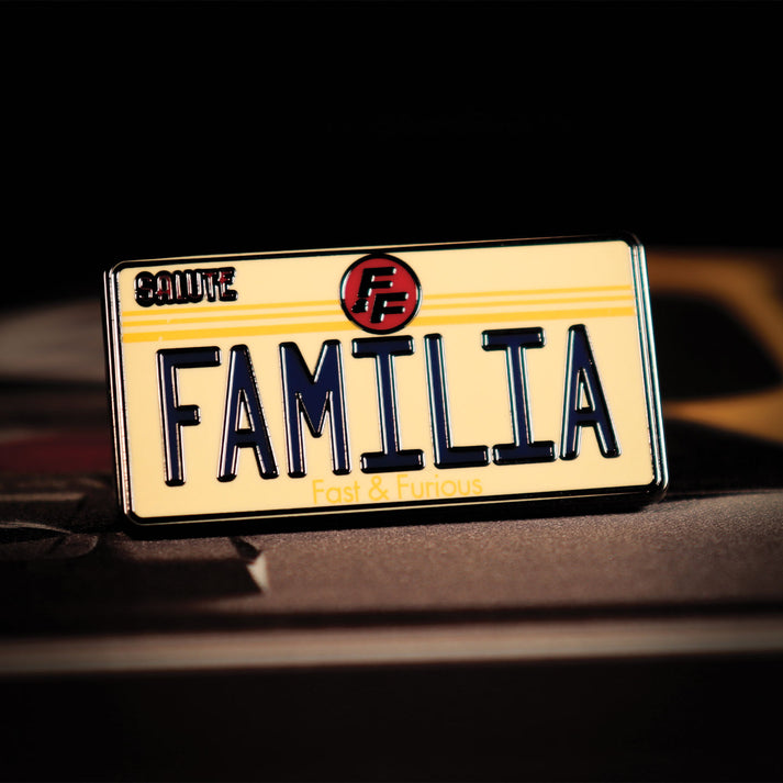 Fanattic Fast & Furious Familia License Plate Pin Badge *Limited Edition*