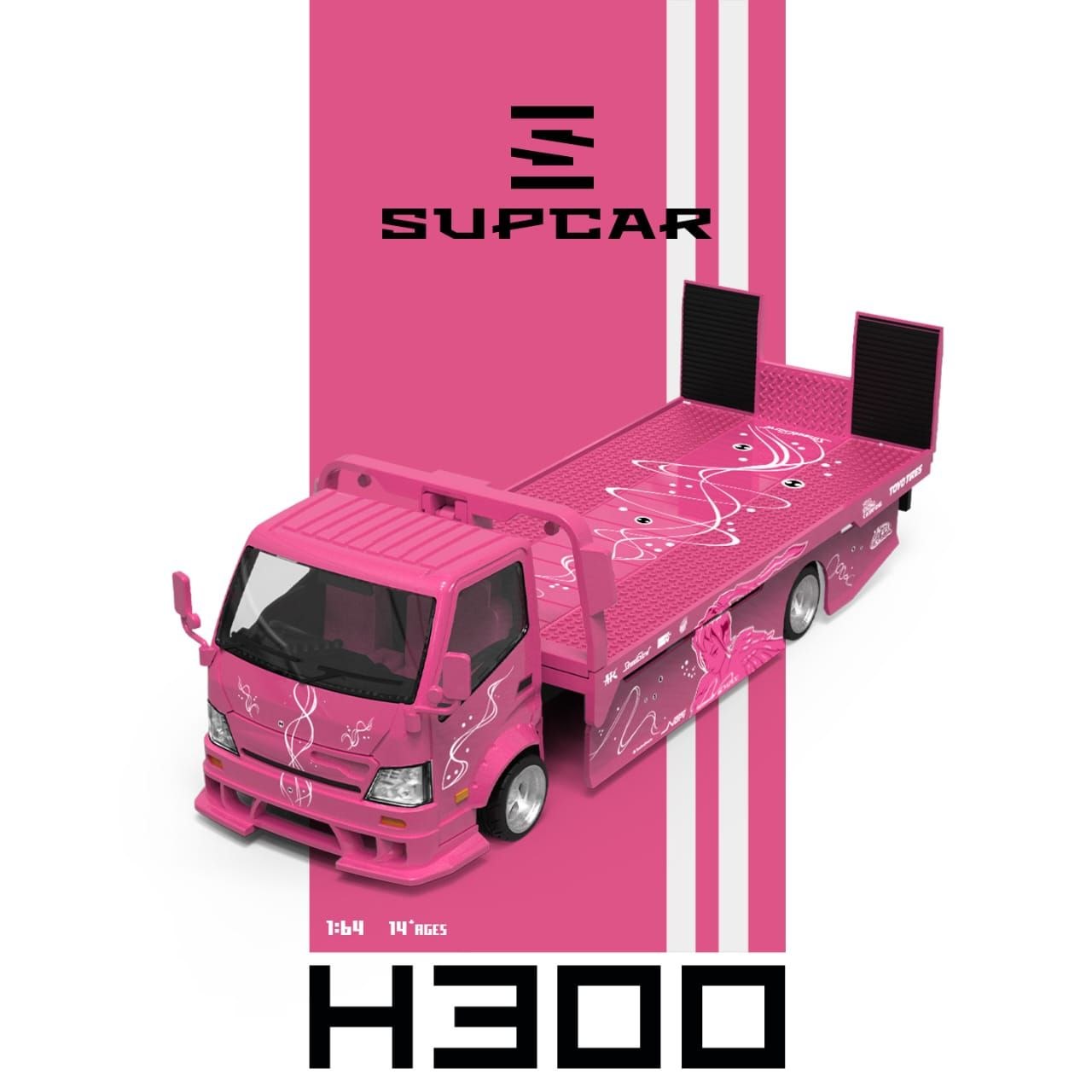 Supcar 1:64 Diecast H300 Tow Truck Fast & Furious 2 Fast 2 Furious Pink Livery