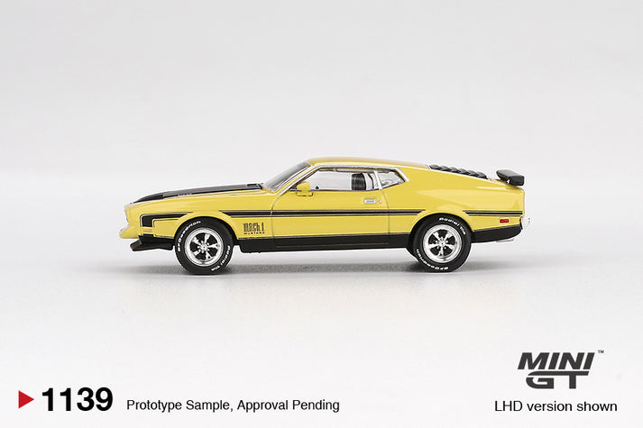 Mini GT 1:64 Ford Mustang MACH1 Grabber Yellow LHD #1139